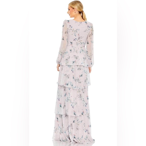 Ieena for Mac Duggal Floral Print V Neck Maxi Dress Womens Size 14 - Picture 2 of 8